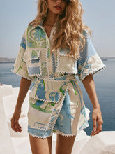 Falda irregular con estampado pintado único